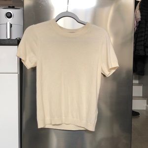 Everlane 100% cashmere t-shirt, medium, cream color - only worn once!